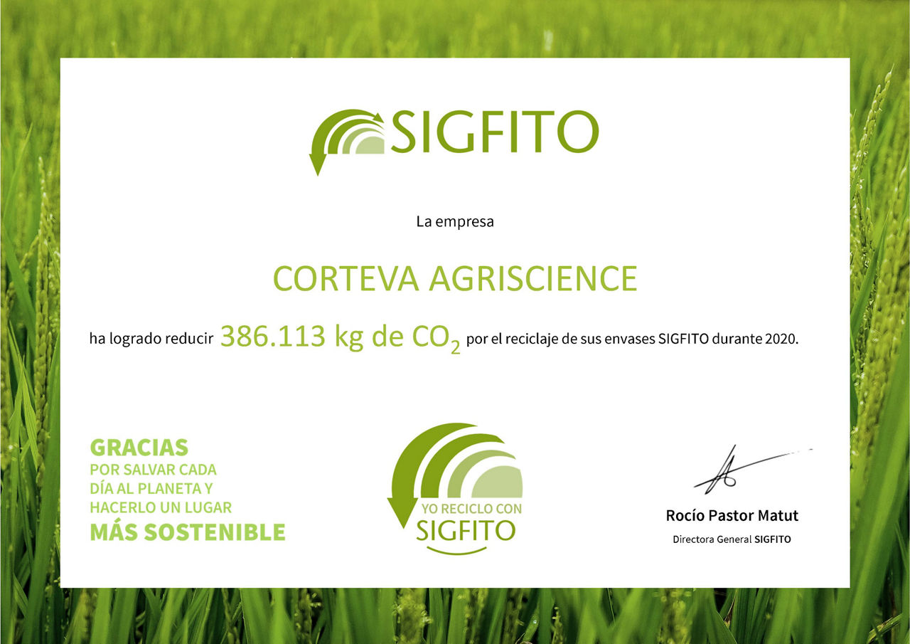 Cerificado Corteva SIGFITO