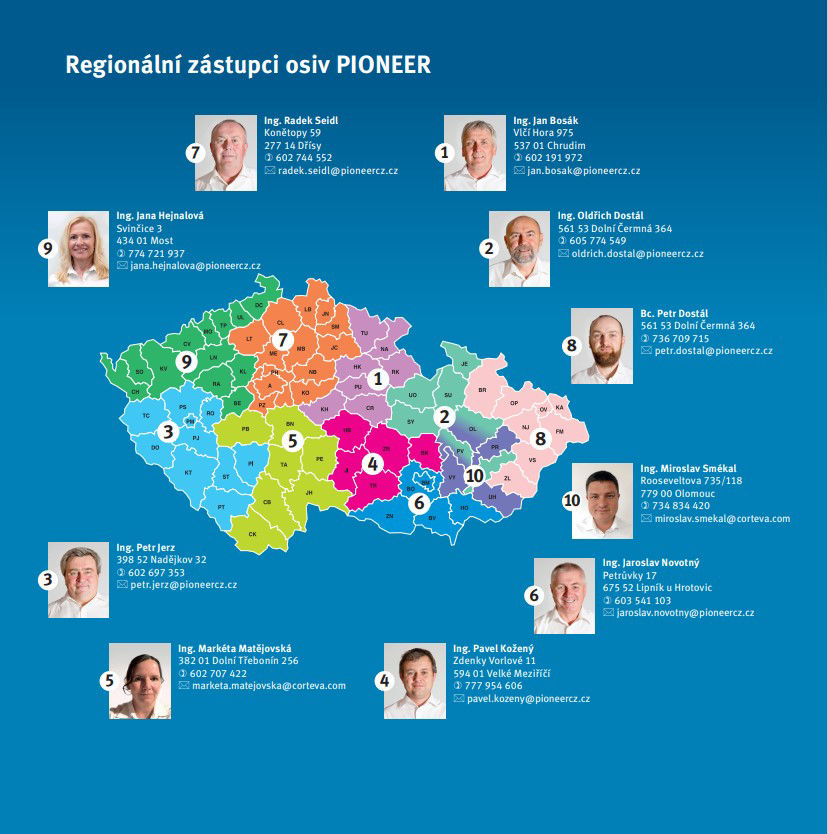 mapa obchodních zástupců semen