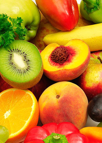 Frutas y verduras coloridas
