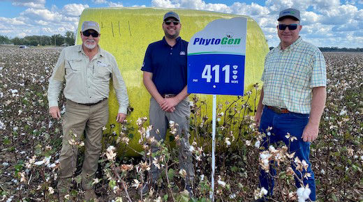 Cotton farmers and field sign