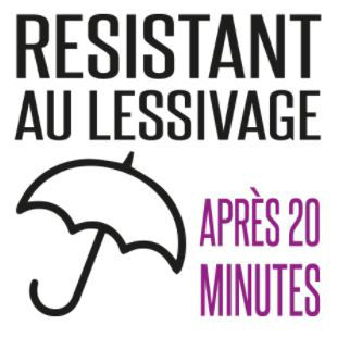 Résistant au lessivage après 20 minutes
