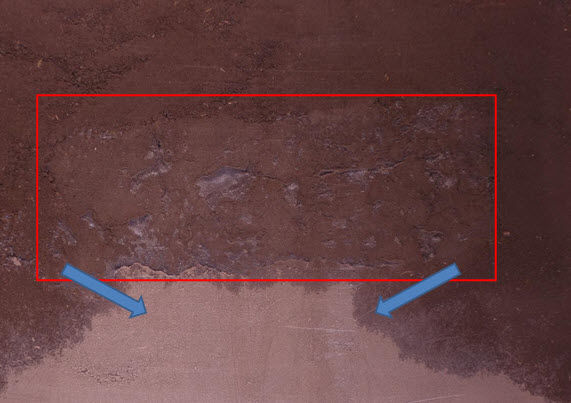 Photo: Water draining through a compacted soil profile.