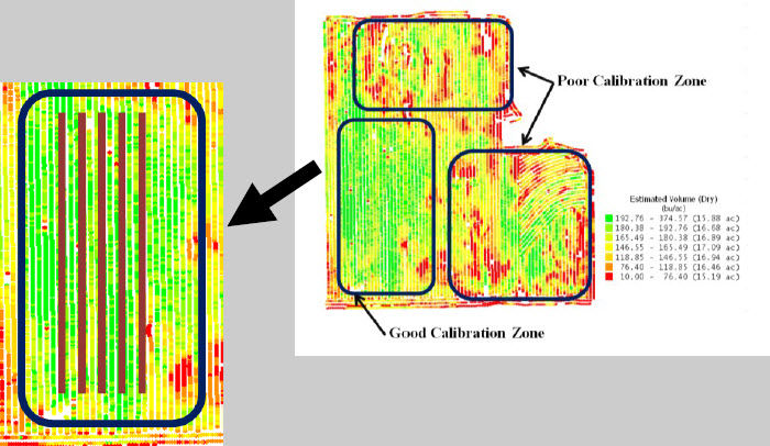 Map highlighting good and poor calibration zones.